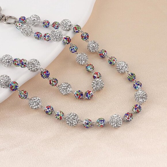 Layered Ceramic Bead Chain Keychain - Stylish & Non-Tangling Wallet Accessory - Picture 5 of 7